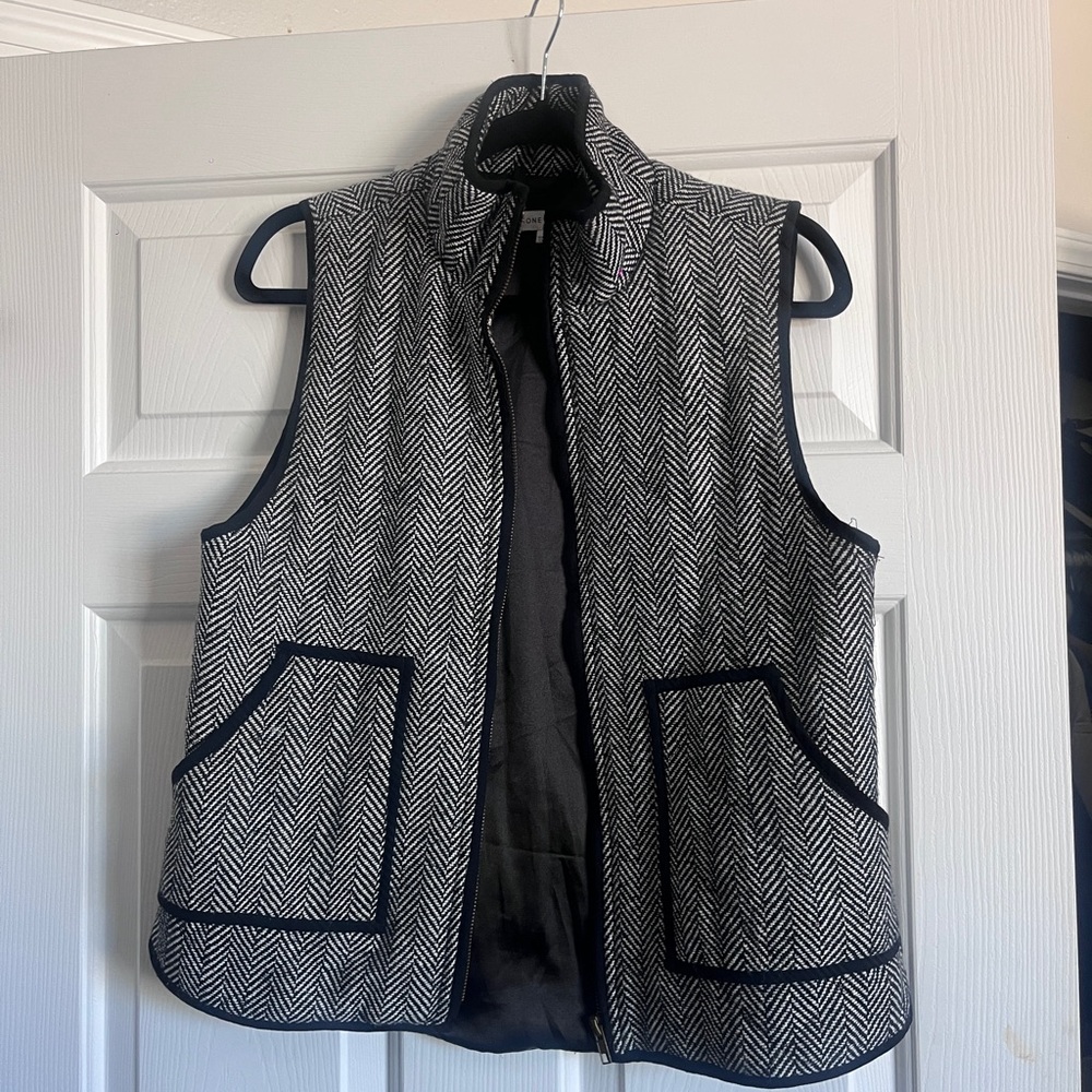 Honey Punch Black and White Quilted Vest